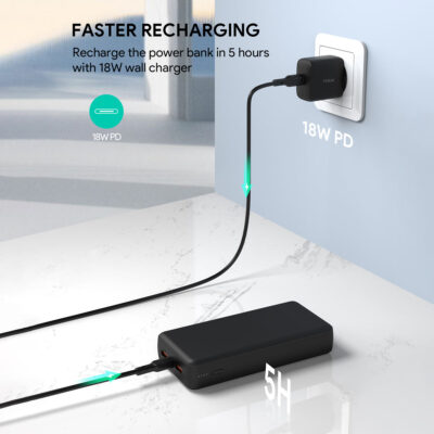 Aukey PB-N93 - Pin dự phòng 20000mAh sạc nhanh 22.5W - <ul> <li>Aukey PB-N93 - Pin dự phòng 20000mAh sạc nhanh 22.5W</li> <li><strong>Thương hiệu:</strong> Aukey</li> <li><strong>Model:</strong> PB-N93</li> <li><strong>Loại:</strong> Pin sạc dự phòng</li> <li><strong>Dung lượng:</strong> 20000mAh</li> <li><strong>Cổng ra:</strong> 1 cổng USB-C PD (18W), 1 cổng USB-A QC 3.0 (18W), 1 cổng USB-A 5V/2.4A</li> <li><strong>Điện áp đầu vào:</strong> Micro USB: 5V/2A, USB-C: 5V/3A</li> <li><strong>Điện áp đầu ra:</strong> USB-C PD: 5V/3A, 9V/2A, 12V/1.5A; USB-A QC 3.0: 5V/3A, 9V/2A, 12V/1.5A; USB-A: 5V/2.4A</li> <li><strong>Kích thước:</strong> 158 x 74 x 18.7 mm</li> <li><strong>Trọng lượng:</strong> 335g</li> <li><strong>Chất liệu:</strong> Vỏ PC cao cấp</li> <li><strong>Lõi pin:</strong> Polymer Lithium-ion</li> </ul>