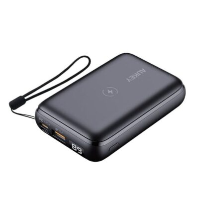 Aukey PB-WL01S - Pin Sạc Dự Phòng Không Dây Basix Pro Mini 10000mAh Wireless 10W, PD 20W & QC 3.0 18W