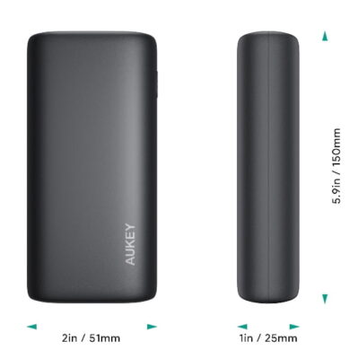 Aukey PB-Y36 Pin dự phòng10.000 mAh Lõi Pin Tesla, Sạc Nhanh QC 3.0 Và PD 20W- Bản update - ⚡️ Thông số kỹ thuật <ul> <li>Sản phẩm: PB-Y36</li> <li>Màu sắc: Đen</li> <li>Dung lượng: 10,000mAh / 37Wh</li> <li>USB-C Đầu vào (18W) : 5V 3A, 9V 2A, 12V 1.5A</li> <li>USB-C Đầu ra (20W) 5V 3A, 9V 2,2A, 12V 1.5A</li> <li>USB Đầu ra: (Q.C 3.0) 5–6V 3A, 6–9V 2A, 9–12V 1.5A</li> <li>Công suất tối đa: 20W</li> <li>Kích thước: 105 x50 x25mm</li> <li>Trọng lượng: 181g / 6.38oz</li> </ul>