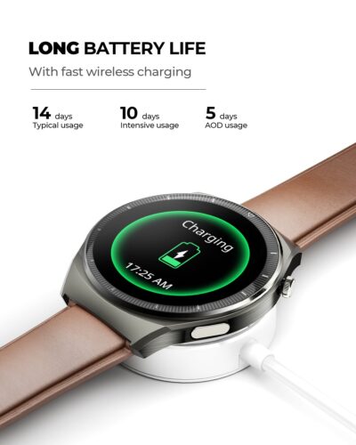 Đồng hồ thông minh AUKEY SW-2U Màn AMOLED 1,43 inch, pin 14 ngày, Kháng nước IP68 hỗ trợ iOS & Android - <p class="QN2lPu">Mẫu: SW-2U Đồng hồ thông minh AUKEY</p> <p class="QN2lPu">Màn hình đồng hồ: Màn hình 1,43 inch</p> <p class="QN2lPu">Chức năng âm thanh tích hợp: Có</p> <p class="QN2lPu">Hai dây đeo: Có</p> <p class="QN2lPu">Chất liệu dây đeo: Dây da bò thật + Silicon thoáng khí</p> <p class="QN2lPu">Chức năng gọi điện qua Bluetooth: Có</p> <p class="QN2lPu">Sạc không dây: Có</p> <p class="QN2lPu">Chống nước: Có</p> <p class="QN2lPu">Màu sắc: Đen</p> <p class="QN2lPu">Trọng lượng sản phẩm: 3,81oz</p> <p class="QN2lPu">Kích thước sản phẩm: 2,02” x1,83” x 0,47” (DxRxC)</p>