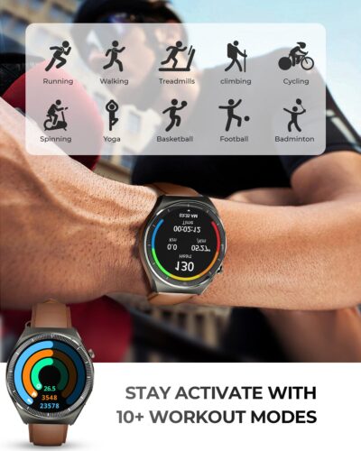 Đồng hồ thông minh AUKEY SW-2U Màn AMOLED 1,43 inch, pin 14 ngày, Kháng nước IP68 hỗ trợ iOS & Android - <p class="QN2lPu">Mẫu: SW-2U Đồng hồ thông minh AUKEY</p> <p class="QN2lPu">Màn hình đồng hồ: Màn hình 1,43 inch</p> <p class="QN2lPu">Chức năng âm thanh tích hợp: Có</p> <p class="QN2lPu">Hai dây đeo: Có</p> <p class="QN2lPu">Chất liệu dây đeo: Dây da bò thật + Silicon thoáng khí</p> <p class="QN2lPu">Chức năng gọi điện qua Bluetooth: Có</p> <p class="QN2lPu">Sạc không dây: Có</p> <p class="QN2lPu">Chống nước: Có</p> <p class="QN2lPu">Màu sắc: Đen</p> <p class="QN2lPu">Trọng lượng sản phẩm: 3,81oz</p> <p class="QN2lPu">Kích thước sản phẩm: 2,02” x1,83” x 0,47” (DxRxC)</p>