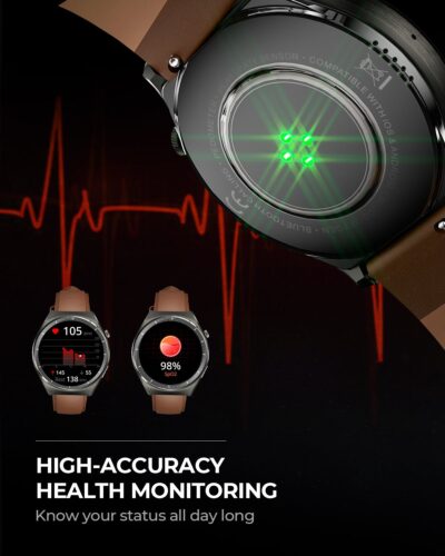 Đồng hồ thông minh AUKEY SW-2U Màn AMOLED 1,43 inch, pin 14 ngày, Kháng nước IP68 hỗ trợ iOS & Android - <p class="QN2lPu">Mẫu: SW-2U Đồng hồ thông minh AUKEY</p> <p class="QN2lPu">Màn hình đồng hồ: Màn hình 1,43 inch</p> <p class="QN2lPu">Chức năng âm thanh tích hợp: Có</p> <p class="QN2lPu">Hai dây đeo: Có</p> <p class="QN2lPu">Chất liệu dây đeo: Dây da bò thật + Silicon thoáng khí</p> <p class="QN2lPu">Chức năng gọi điện qua Bluetooth: Có</p> <p class="QN2lPu">Sạc không dây: Có</p> <p class="QN2lPu">Chống nước: Có</p> <p class="QN2lPu">Màu sắc: Đen</p> <p class="QN2lPu">Trọng lượng sản phẩm: 3,81oz</p> <p class="QN2lPu">Kích thước sản phẩm: 2,02” x1,83” x 0,47” (DxRxC)</p>