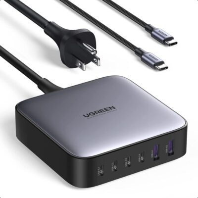 Củ sạc UGREEN CD271 Nexode GaN II 200W cho máy tính, điện thoại, 6 cổng sạc nhanh, tặng cáp USB C to C