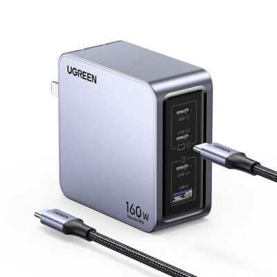 Bộ sạc nhanh GaN Nexode Pro 160W UGREEN X763 - 25876 | Sạc đồng thời 4 cổng | Công suất 140W cho MacBook Pro 16"