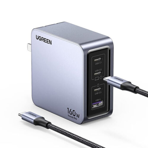 Bộ sạc nhanh GaN Nexode Pro 160W UGREEN X763 - 25876 | Sạc đồng thời 4 cổng | Công suất 140W cho MacBook Pro 16"