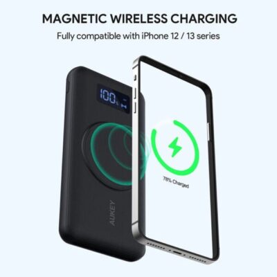 Aukey PB-WL02i Pin dự phòng Magsafe 10.000mAh 15w - <ul> <li>Model: PB-WL02i</li> <li>Màu sắc: Đen, Trắng</li> <li>Dung lượng: 10000mAh / 37Wh</li> <li>Lõi pin: Li-Polymer</li> <li>Công nghệ: PD 3.0, QuickCharge 3.0, Magsafe 15W</li> <li>Input: USB-C: 5V 3A / 9V 2A / 12V 1.5A (18W Max) Lightning: 5V 2.4A / 9V 2A (18W Max)</li> <li>Output USB-C: 5V 3A / 9V 2.22A / 12V 1.67A (20W Max) USB-A: 5V 4.5A / 4.5V 5A / 9V 2A / 12V 1.5A (22.5W Max)</li> <li>Bảo vệ quá nhiệt, quá dòng, quá điện áp, tránh đoản mạch</li> <li>Hỗ trợ sạc không dây nhanh cho iPhone 12/13 Series hỗ trợ magsafe</li> <li>Chân đế có thể gập lại khi sạc không dây</li> <li>Màn hình LED hiển thị dung lượng pin</li> <li>Kích thước: 146 x 68.3 x19.5mm</li> <li>Trọng lượng: 241g</li> <li>Bảo hành chính hãng 18 tháng</li> <li>Hộp sản phẩm gồm: Pin sạc AUKEY PB-WL02i, cáp sạc USB-C, hướng dẫn sử dụng</li> </ul>