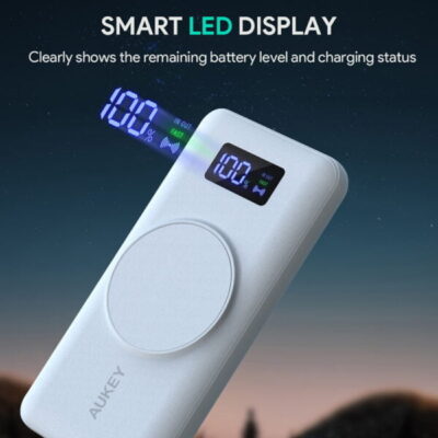 Aukey PB-WL02i Pin dự phòng Magsafe 10.000mAh 15w - <ul> <li>Model: PB-WL02i</li> <li>Màu sắc: Đen, Trắng</li> <li>Dung lượng: 10000mAh / 37Wh</li> <li>Lõi pin: Li-Polymer</li> <li>Công nghệ: PD 3.0, QuickCharge 3.0, Magsafe 15W</li> <li>Input: USB-C: 5V 3A / 9V 2A / 12V 1.5A (18W Max) Lightning: 5V 2.4A / 9V 2A (18W Max)</li> <li>Output USB-C: 5V 3A / 9V 2.22A / 12V 1.67A (20W Max) USB-A: 5V 4.5A / 4.5V 5A / 9V 2A / 12V 1.5A (22.5W Max)</li> <li>Bảo vệ quá nhiệt, quá dòng, quá điện áp, tránh đoản mạch</li> <li>Hỗ trợ sạc không dây nhanh cho iPhone 12/13 Series hỗ trợ magsafe</li> <li>Chân đế có thể gập lại khi sạc không dây</li> <li>Màn hình LED hiển thị dung lượng pin</li> <li>Kích thước: 146 x 68.3 x19.5mm</li> <li>Trọng lượng: 241g</li> <li>Bảo hành chính hãng 18 tháng</li> <li>Hộp sản phẩm gồm: Pin sạc AUKEY PB-WL02i, cáp sạc USB-C, hướng dẫn sử dụng</li> </ul>