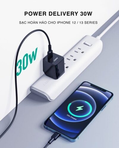 Aukey PA-Y30S củ Sạc nhanh PD 30W 1 cổng - <ul> <li>Model: PA-Y30s</li> <li>Màu sắc: Đen</li> <li>Công nghệ: Power Delivery 3.0</li> <li>Nguồn vào: AC 100–240V, 50/60Hz Nguồn ra (USB-C): – Power Delivery 3.0: 5V – 3A / 9V – 3A / 12V – 2.5A / 15V – 2A / 20V – 1.5A – Giao thức sạc PPS: 3.3  ~ 11V – 2,7A</li> <li>Công suất tối đa: 30W</li> <li>Kích thước: 38 x 35 x 32 cm</li> <li>Trọng lượng: 46g</li> <li>Bảo hành chính hãng 18 tháng</li> <li>Hộp sản phẩm gồm: Sạc nhanh AUKEY PA-Y30s, hướng dẫn sử dụng</li> </ul>