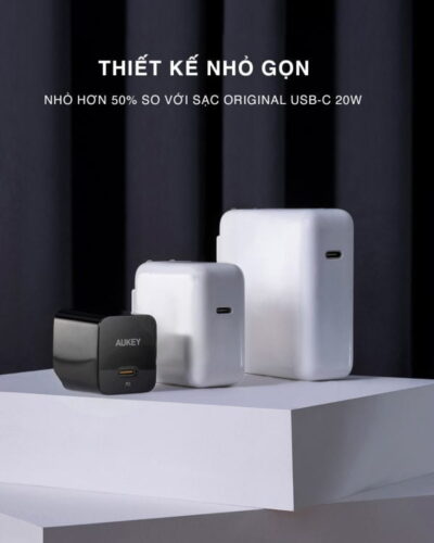 Aukey PA-Y30S củ Sạc nhanh PD 30W 1 cổng - <ul> <li>Model: PA-Y30s</li> <li>Màu sắc: Đen</li> <li>Công nghệ: Power Delivery 3.0</li> <li>Nguồn vào: AC 100–240V, 50/60Hz Nguồn ra (USB-C): – Power Delivery 3.0: 5V – 3A / 9V – 3A / 12V – 2.5A / 15V – 2A / 20V – 1.5A – Giao thức sạc PPS: 3.3  ~ 11V – 2,7A</li> <li>Công suất tối đa: 30W</li> <li>Kích thước: 38 x 35 x 32 cm</li> <li>Trọng lượng: 46g</li> <li>Bảo hành chính hãng 18 tháng</li> <li>Hộp sản phẩm gồm: Sạc nhanh AUKEY PA-Y30s, hướng dẫn sử dụng</li> </ul>