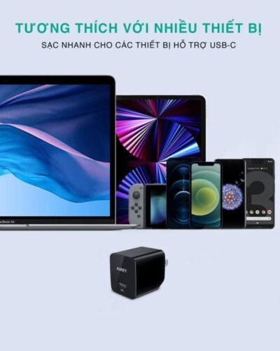 Aukey PA-Y30S củ Sạc nhanh PD 30W 1 cổng - <ul> <li>Model: PA-Y30s</li> <li>Màu sắc: Đen</li> <li>Công nghệ: Power Delivery 3.0</li> <li>Nguồn vào: AC 100–240V, 50/60Hz Nguồn ra (USB-C): – Power Delivery 3.0: 5V – 3A / 9V – 3A / 12V – 2.5A / 15V – 2A / 20V – 1.5A – Giao thức sạc PPS: 3.3  ~ 11V – 2,7A</li> <li>Công suất tối đa: 30W</li> <li>Kích thước: 38 x 35 x 32 cm</li> <li>Trọng lượng: 46g</li> <li>Bảo hành chính hãng 18 tháng</li> <li>Hộp sản phẩm gồm: Sạc nhanh AUKEY PA-Y30s, hướng dẫn sử dụng</li> </ul>