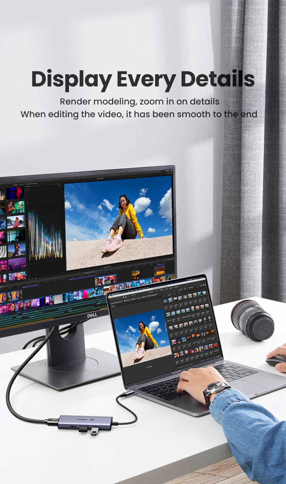 Bộ chuyển đổi đa năng USB-C Ugreen CM500 50629 - <ul> <li data-sourcepos="1:1-1:51">Bộ chuyển đổi đa năng USB-C Ugreen CM500 50629</li> <li>Đầu vào: USB-C Male</li> <li>Đầu ra: 3 x USB 3.0 Female, 1 x HDMI Female</li> <li>Tốc độ truyền dữ liệu: USB 3.0: 5Gbps</li> <li>Độ phân giải HDMI: Lên đến 8K@30Hz hoặc 4K@120Hz</li> <li>Kích thước: 11.5 x 5.5 x 1.5 cm</li> <li>Trọng lượng: 100g</li> </ul>