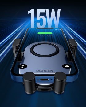 Bộ đế sạc xe hơi không dây 15W Ugreen CD256 - <ul> <li>Bộ đế sạc xe hơi không dây 15W Ugreen CD256</li> <li>Đầu vào: 5V=2A 9V=2A 12V=2A</li> <li>Công suất đầu ra: 15W</li> <li>Điện thoại tương thích: 4.7''-6.7''</li> <li>Cảm biến tự động khóa</li> <li>Độ dày của các lỗ thông gió: 2-4mm</li> <li>Đầu ra sạc không dây Qi: 15W/10W/7.5W/5W</li> </ul>