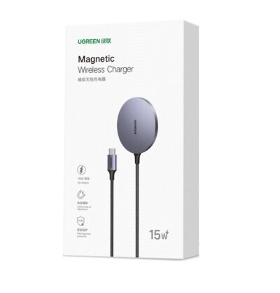 Bộ sạc không dây từ tính UGREEN 15W CD245 - <ul> <li>Bộ sạc không dây từ tính UGREEN 15W CD245</li> <li>Đầu vào: 5V = 2A 9V = 2A 12V = 2A</li> <li>Công suất: 15W</li> <li>Đầu ra cho thiết bị iOS: 7,5W</li> <li>Hỗ trợ QI</li> <li>Khoảng cách cảm biến (trường hợp trên): ≤ 5mm</li> <li>Đèn báo LED</li> <li>Chứng nhận FCC, CE</li> <li>Kèm theo cáp sạc 1M</li> </ul>