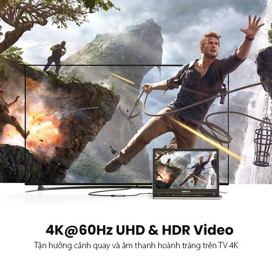 Cáp chuyển Type C sang HDMI UGREEN 70444 Độ phân giải 4K@60Hz 8 Cáp chuyển Type C sang HDMI 4K@60Hz