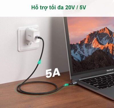 Cáp sạc nhanh C to C 100W Ugreen US316 - <ul> <li>Cáp sạc nhanh C to C 100W Ugreen US316</li> <li>Chức năng: Sạc & Đồng bộ dữ liệu</li> <li>USB 2.0 tốc độ lên tới 480Mbps</li> <li> Vỏ nhôm có dây bọc</li> <li>Sạc nhanh 5A</li> <li>Hỗ trợ PD100W/QC/FCP</li> <li>Chiều dài: 1 mét</li> </ul>