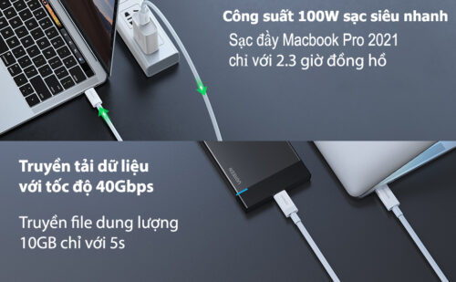 Cáp Sạc Ugreen 40113 USB Type-C Thunderbolt 3 Dài 0.8M Hỗ Trợ 8K@60Hz - Hình ảnh 9