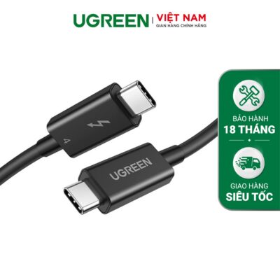 Cáp Thunderbolt 4 40Gbps 100W Data Ugreen US501 - 30389, 60621 - Cáp Thunderbolt 4 40Gbps 100W Data Ugreen USS501 * Đầu vào: Type C * Đầu ra: Type C * Chức năng: Truyền dữ liệu + sạc + Âm thanh & video * Chuẩn Thunderbolt 4, 40Gbps ,tương thích ngược với USB4 / 3.1 / 3.0 / 2.0. * Sạc nhanh hơn 5A （PD 100W） * Truyền âm thanh và video đồng thời * Tích hợp IC hoạt động, Hỗ trợ độ phân giải cao 8K @ 60Hz hoặc màn hình kép 4K @ 60Hz