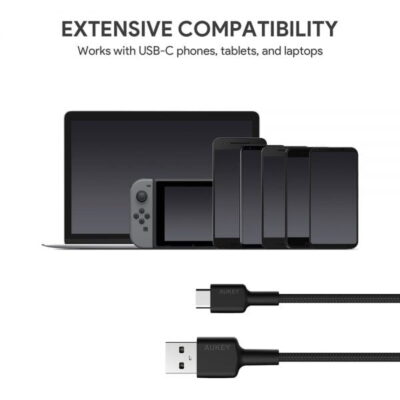 Aukey CB-CD30 Cáp USB A-C 0.9m - <ul> <li>Model: CB-CD30</li> <li>Màu sắc: Đen</li> <li>Cổng sạc: USB-A to USB-C</li> <li>Hỗ trợ sạc cho tất cả các sản phẩm sử dụng cổng sạc USB-C</li> <li>Tốc độ truyền dữ liệu 480Mbps</li> <li>Chất liệu: Siêu bền Nylon</li> <li>Chiều dài cáp 0.9m</li> </ul>