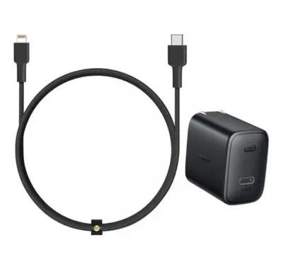 Combo Sạc nhanh PD 20W AUKEY chính hãng gồm củ PA-F1S và dây sạc USB C-Lghtng dài 1,2m CB-CL2 dài 2m phù hợp cho iP12,13,14
