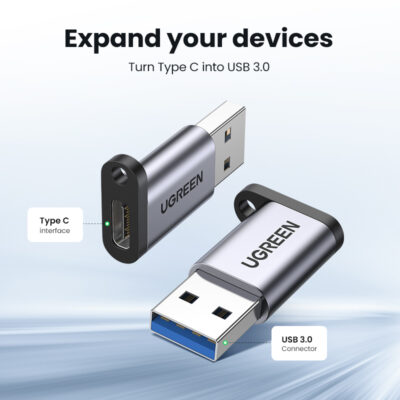 Đầu chuyển đổi USB 3.0 sang USB Type-C Ugreen US276 50533 - <ul> <li><strong>Mã sản phẩm:</strong> Ugreen US276 50533</li> <li><strong>Loại:</strong> Đầu chuyển đổi USB 3.0 sang USB Type-C</li> <li><strong>Giao diện:</strong> 1 cổng USB 3.0 Type-A đực, 1 cổng USB Type-C cái</li> <li><strong>Tốc độ truyền tải dữ liệu:</strong> Lên đến 5Gbps</li> <li><strong>Chất liệu:</strong> Vỏ nhôm cao cấp</li> <li><strong>Màu sắc:</strong> Xám</li> <li><strong>Kích thước:</strong> 25 x 12 x 4 mm</li> <li><strong>Trọng lượng:</strong> 3g</li> <li><strong>Tương thích:</strong> Windows, macOS, Linux</li> </ul>