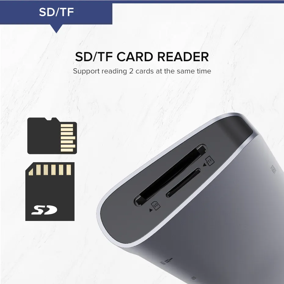 Hub Ugreen USB Type-C sang HDMI, VGA, LAN, USB 3.0, SD, USB-C CM179 80133 40873 - <ul> <li>Hub Ugreen USB Type-C sang HDMI, VGA, LAN, USB 3.0, SD, USB-C CM179</li> <li>Chuẩn USB 3.0, Tốc độ truyền lên đến 5Gbps, Tương thích ngược USB 2.0 / 1.1</li> <li>Độ phân giải HDMI lên đến 4K @ 30Hz; 2K @ 60HZ; 1080P @ 120Hz</li> <li>Độ phân giải VGA lên đến 1080P @ 60Hz</li> <li>Hỗ trợ cổng HDMI và VGA sử dụng đồng thời</li> <li>Hỗ trợ truy cập mạng 10/100 / 1000Mbps</li> <li>AUX3.5mm có thể được sử dụng độc lập</li> <li>Hỗ trợ thẻ nhớ để sử dụng đồng thời</li> <li>Tốc độ truyền thẻ nhớ: ≈90MB / S</li> <li>Với cổng cấp nguồn PD （100W）</li> </ul>