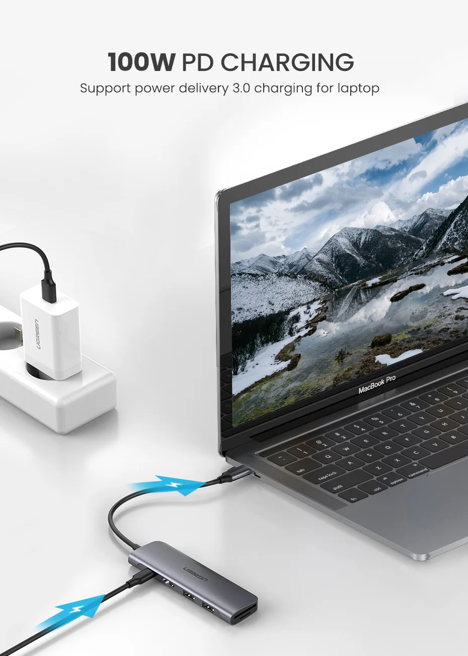 Hub chuyển đổi 6 in 1 Ugreen CM195 70411 - <ul> <li>Hub chuyển đổi 6 in 1 Ugreen CM195 70411</li> <li>2*USB3.0 + HDMI + SD + TF (sử dụng đồng thời) + PD</li> <li>Chuẩn USB 3.0, Tốc độ truyền lên đến 5Gbps, Tương thích ngược USB 2.0 / 1.1</li> <li>Độ phân giải HDMI lên đến 4K*2K /30Hz;</li> <li>Kích thước sản phẩm: 115x36x12.5 (mm)</li> <li> Chiều dài: 15cm</li> </ul>