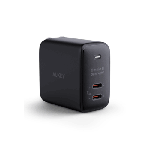 Aukey PA-B4T Củ sạc nhanh 2 cổng, chấu gập PD 45W - Hình ảnh 2