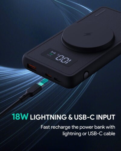 Aukey PB-WL01i Pin dự phòng Magsafe 10.000mAh 15w - <ul> <li>Model: PB-WL01i</li> <li>Màu sắc: Đen</li> <li>Dung lượng 10.000mAH</li> <li>Lõi Pin Li-polyme</li> <li>Đầu vào: USB-C : 5V 3A / 9V 2A / 12V 1.5A</li> <li>Đầu vào Ligh.tning : 5V 2.4A / 9V 2A</li> <li>Đầu ra USB-C : 5V 3A / 9V 2.22A / 12V 1.67A</li> <li>Đầu ra USB-A : 5V 4.5A / 4.5V 5A / 9V 2A / 12V 1.5A</li> <li>Công suất sạc không dây: 5W/7.5W/10W/15W</li> <li>Kích thước: 146 x 68.3 x19.5mm</li> <li>Trọng lượng 241g</li> </ul>