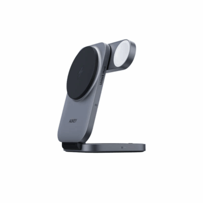 Aukey LC-MC312 - Đế sạc nhanh đa năng không dây hít từ tính 3 trong 1 MagFusion Z Qi2 có thể gập lại