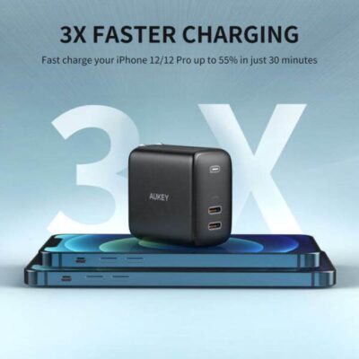 Aukey PA-R2S Củ sạc Swift Duo PD 40W USB-C - <ul> <li>Model: Aukey PA-R2S</li> <li>Màu sắc: Đen</li> <li>Hỗ trợ sạc nhanh cho iphone 8 đến iphone 13</li> <li>Hỗ trợ QC3.0</li> <li>Công suất hoạt động độc lập từng cổng: 20W + 20W</li> <li>Kích thước sản phẩm (cm.): 5.20 W x 5.20 H x 3.00 D 100-240V 50/60Hz</li> <li>USB-C Output 1 : 5V/3A, 9V/2.22A (20W)</li> <li>Bảo hành: Đổi mới 18 tháng.</li> </ul>