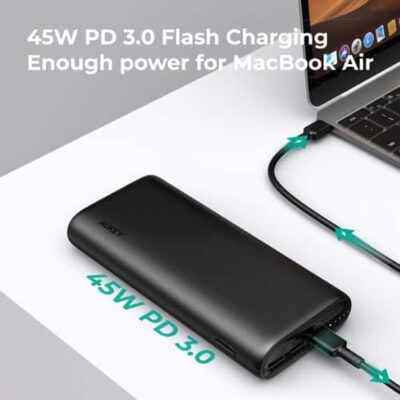 Aukey PB-Y35 Sạc dự phòng 45W Sprint Go Mini 20.000mAh - <ul> <li>Model: Aukey PB-Y35</li> <li>Màu sắc: Đen</li> <li>Dung lượng pin: 20000mAh / 74Wh</li> <li>Đầu vào sét: 5V/2A, 9V/2A</li> <li>Đầu vào Micro-USB: 5V/2A, 9V/2A</li> <li>Đầu vào/Đầu ra USB-C: (Power Delivery 3.0) DC 5V 3A, 9V 3A, 12V 3A, 15V 3A, 20V 2.25A</li> <li>Đầu ra USB 1: (Sạc nhanh 3.0) 5--6V 3A, 6--9V 2A, 9--12V 1.5A</li> <li>Đầu ra USB 2: (Sạc nhanh 3.0) 5–6V 3A, 6–9V 2A, 9–12V 1.5A</li> <li>Kích thước: 15,9 x 7,4 x 2,6 cm</li> <li>Trọng lượng: 360g</li> </ul>