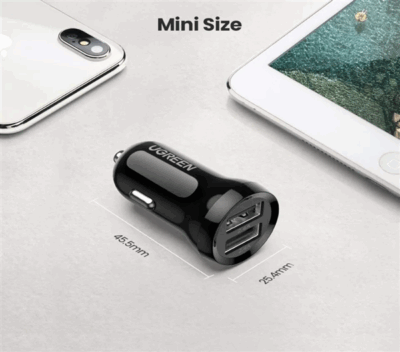 Tẩu sạc 2 cổng USB Ugreen ED018 50875 - <ul> <li>Model: Ugreen ED018</li> <li>Màu sắc: Đen</li> <li>Điện áp đầu vào: 12V-24V</li> <li>Dòng điện đầu vào: 2.4A</li> <li>Điện áp đầu ra: 5V</li> <li>Dòng điện đầu ra: 3.6A (tối đa)</li> <li>Công suất: 24W (tối đa)</li> <li>Cổng sạc: 2 cổng USB</li> <li>Chất liệu: Nhựa ABS</li> <li>Kích thước: 55 x 25.5 x 23.5 mm</li> <li>Trọng lượng: 35g</li> </ul>