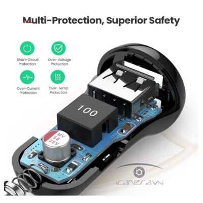 Tẩu sạc 2 cổng USB Ugreen ED018 50875 - <ul> <li>Model: Ugreen ED018</li> <li>Màu sắc: Đen</li> <li>Điện áp đầu vào: 12V-24V</li> <li>Dòng điện đầu vào: 2.4A</li> <li>Điện áp đầu ra: 5V</li> <li>Dòng điện đầu ra: 3.6A (tối đa)</li> <li>Công suất: 24W (tối đa)</li> <li>Cổng sạc: 2 cổng USB</li> <li>Chất liệu: Nhựa ABS</li> <li>Kích thước: 55 x 25.5 x 23.5 mm</li> <li>Trọng lượng: 35g</li> </ul>