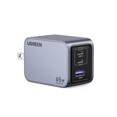 Bộ sạc nhanh NexodeGaN Pro 65W UGREEN X755 - 25870, Sạc nhanh đồng thời 3 Cổng, Samsung PPS 45W PD 65W