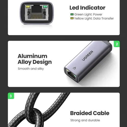 Cáp chuyển đổi USB Type-C sang mạng Gigabit Ugreen CM483 40322 - Hình ảnh 6