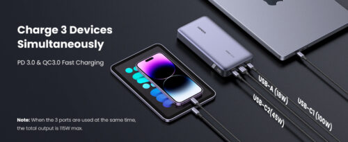 Bộ pin sạc dự phòng UGREEN 25000mAh 145W - Chuẩn USB-C, PD3.0, QC3.0 PB205 - Hình ảnh 12