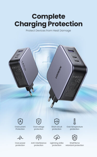 Củ sạc siêu nhanh UGREEN 140W CD289 Nexode GaN cho máy tính, điện thoại 3 cổng USB PD 3.1 QC 4.0 3.0 - <ul> <li class="irIKAp">Model: UGREEN 140W CD289 Nexode GaN</li> <li class="irIKAp">Đầu vào: 100-240V～ 50/60HZ 2A Max</li> <li class="irIKAp">Đầu ra: <ul> <li class="irIKAp">USB-C1: 5V=3A 9V=3A 12V=3A 15V=3A 20V=5A 28V=5A 3.3-11V=3A 3.3-21V=5A 140W Max</li> <li class="irIKAp">USB-C2: 5V=3A 9V=3A 12V=3A 15V=3A 20V=5A 3.3-11V=3A 3.3-21V=5A 100W Max</li> <li class="irIKAp">USB-A: 5V=4.5A 4.5V=5A 5V=3A 9V=2A 12V=1.5A 22.5W Max</li> </ul> </li> <li class="irIKAp">Tổng công suất : 140W Max</li> <li class="irIKAp"></li> </ul>