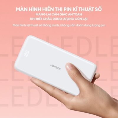 Ugreen PB200 - Pin sạc dự phòng Ugreen 10000mAh, Sạc Nhanh 2 chiều PD20W+22.5W, Công Nghệ Power X, Lõi pin ATL - <ul> <li>Model: <span style="font-size: 100%;">Ugreen PB200</span></li> <li class="QN2lPu">Loại pin: Pin Li-polymer</li> <li class="QN2lPu">Dung lượng pin: 10000mAh 3.7V (37Wh)</li> <li class="QN2lPu">Dung lượng định mức: 6250mAh (TYP 5V 2.4A)</li> <li class="QN2lPu">Chất liệu: PC + ABS</li> <li class="QN2lPu">Đầu vào USB-C: 5V/3A, 9V/2.22A, 12V/1.5A</li> <li class="QN2lPu">Đầu ra USB-C: 5V/3A, 9V/2.22A, 12V/1.5A</li> <li class="QN2lPu">Đầu ra USB-A: 5V/3A, 9V/2A, 12V/1.5A, 4.5V/5A, 5V/4.5A</li> <li class="QN2lPu">Đầu ra đồng thời nhiều cổng: Tối đa 5V/2.4A</li> <li class="QN2lPu">Pin ALT nhà máy Apple.</li> <li class="QN2lPu">Tính năng: sạc nhanh, có đèn pin LED, đầu ra đa cổng</li> </ul>