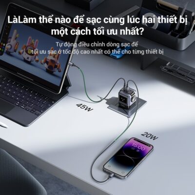 Củ sạc siêu nhanh UGREEN CD361 Nexode Robot GaN 65W, hiển thị LED, Công nghệ PD3.0/QC4.0/PPS - <ul> <li>Model: UGREEN CD361 Nexode Robot GaN 65W</li> <li>Cổng sạc ra: 2 x Type-C, 1 x USB-A</li> <li>Sạc tối đa 3 thiết bị</li> <li>Công suất sạc 65W</li> </ul>