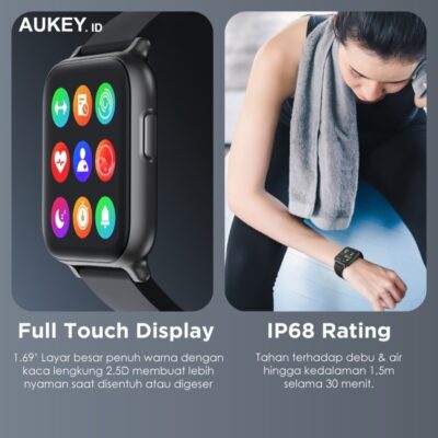 Đồng hồ thông minh AUKEY SW-1 Màn LCD 1,69 inch Thời gian chờ 25 ngày Kháng nước IP68 hỗ trợ iOS & Android - <ul> <li class="irIKAp">Model: Đồng hồ thông minh AUKEY SW-1</li> <li class="irIKAp">Màn hình: Màn hình LCD 1,69 inch</li> <li class="irIKAp">Độ phân giải: 240 x 280p</li> <li class="irIKAp">Phiên bản Bluetooth : Bluetooth 5.0</li> <li class="irIKAp">Cảm biến: Cảm biến nhịp tim, cảm biến oxy máu, cảm biến G</li> <li class="irIKAp">Dung lượng pin: 200mAh</li> <li class="irIKAp">Tuổi thọ pin: Lên tới 25 ngày</li> <li class="irIKAp">Nhiệt độ hoạt động: -20°C – 45°C / -4°F – 113°F</li> <li class="irIKAp">Xếp hạng IP: IP68</li> <li class="irIKAp">Khả năng tương thích hệ thống: Android 5.5 / iOS 11 trở lên</li> <li class="irIKAp">Nền tảng đồng bộ hóa dữ liệu: Ứng dụng AUKEY Fit Pro</li> <li class="irIKAp">Kích thước thân đồng hồ: 4,4 x 3,65 x 1cm</li> <li class="irIKAp">Chiều rộng dây đeo đồng hồ: 2cm</li> <li class="irIKAp">Trọng lượng (bao gồm dây đeo đồng hồ): 34,2g</li> <li class="irIKAp">Có hổ trợ Tiếng Việt</li> </ul>