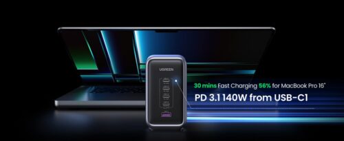 Bộ sạc nhanh UGREEN Nexode 300W CD333 Charger 5 Port USB-C GAN III 140W PD3.1/PD3.0/PPS/QC4+/SCP - Hình ảnh 8