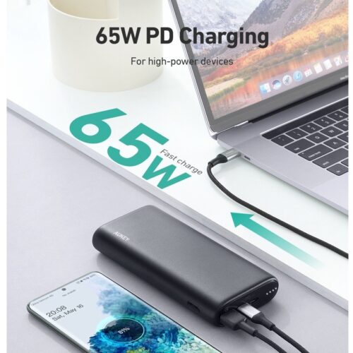 Aukey PB-Y37 - Pin sạc dự phòng Aukey Essential 20000mAh 65W PD｜QC 3.0 Sạc nhanh Laptop, di động, Nintendo Switch - Hình ảnh 7