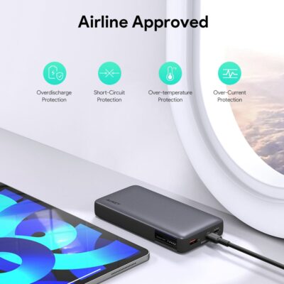 Aukey PB-Y42 - Pin sạc dự phòng Aukey Sprint X 20000mAh 30W hổ trợ sạc nhanh PD/QC 3.0 PPS/ sạc nhỏ giọt - <ul> <li class="irIKAp">Model: Aukey PB-Y42</li> <li class="irIKAp">Dung lượng: 20.000mAh/74Wh</li> <li class="irIKAp">Loại pin: Li-Polymer</li> <li class="irIKAp">Cổng USB: 2*USB-C + 1*USB-A</li> <li class="irIKAp">USB-1/2 (C) Đầu vào: 5V 3A / 9V 3A / 12V 2.5A / 15V 2A / 20V 1.5A (Tối đa 30W)</li> <li class="irIKAp">USB-1/2 (C) Đầu ra: 5V 3A /9V 3A / 12V 2.5A / 15V 2A / 20V 1.5A (Tối đa 30W) / 3.3-11V 3A (PPS)</li> <li class="irIKAp">Đầu ra USB-3 (A): 5V 3A / 9V 2A / 12V 1.5A / 4.5V 5A / 5V 4.5A (22.5W)</li> <li class="irIKAp">Đầu ra USB-1 (C) + USB-2 (C) / 3(A): 22,5W</li> <li class="irIKAp">Kích thước: 146*74*23mm</li> <li class="irIKAp">Trọng lượng: 378g</li> </ul>