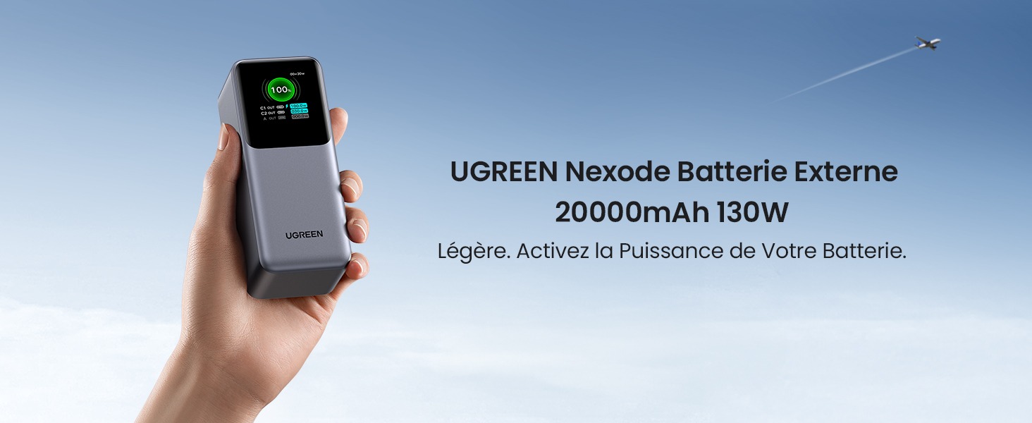Bộ sạc dự phòng Ugreen Nexode PB721 130W Dung lượng 20000mAh Sạc nhanh PD 3.1 100W, 2C1A, màn hình LED - Ugreen Nexode PB721 130W là bộ sạc di động với công suất cao, hỗ trợ sạc nhanh cho nhiều thiết bị cùng lúc, bao gồm laptop, điện thoại, máy tính bảng và các thiết bị khác. Sản phẩm trang bị cổng USB-C Power Delivery 3.0 và Quick Charge 3.0, có khả năng cung cấp tổng công suất lên đến 130W. Với thiết kế nhỏ gọn và hiệu suất mạnh mẽ, PB721 lý tưởng cho những ai cần một nguồn sạc di động linh hoạt và hiệu quả cho các thiết bị công nghệ hiện đại. Thông số kỹ thuật: <ul> <li class="QN2lPu">Pin:‎ 4 Lithium-ion</li> <li class="QN2lPu">USB-C 1 đầu vào: 5V-3A/9V-3A/12V-3A/15V-3A/20V-3.25A max 65w</li> <li class="QN2lPu">USB-C 1 đầu ra: 5V-3A/9V-3A/12V-3A/15V-3A/20V-5A/10V-2.25A Max 100w</li> <li class="QN2lPu">Đầu ra USB-C 2: 5V-3A/9V-3A/12V-1.5A/10V-2.25A max 30w</li> <li class="QN2lPu">Đầu ra USB-A: 10V-2.25A/5V-3A/9V-2A/12V-1.5A;</li> <li class="QN2lPu">Tổng đầu ra: 5V-6A/9V-6A/12V-5.5A/15V-3A/20V-5A Total 130w</li> <li class="QN2lPu">Công suất định mức: 11000mAh (TYP 5V6A);</li> <li class="QN2lPu">Dung lượng tế bào: 25000mAh (5000mAh * 4 chiếc)</li> <li class="QN2lPu">Năng lượng định mức của pin (TYP): 72Wh (14.4V 5000mAh)</li> <li class="QN2lPu">Khối lượng: 483g</li> <li class="QN2lPu">Kích thước: 54 x 51 x 131mm</li> <li class="QN2lPu">Kích thước đóng gói: 100x60x180mm</li> </ul>