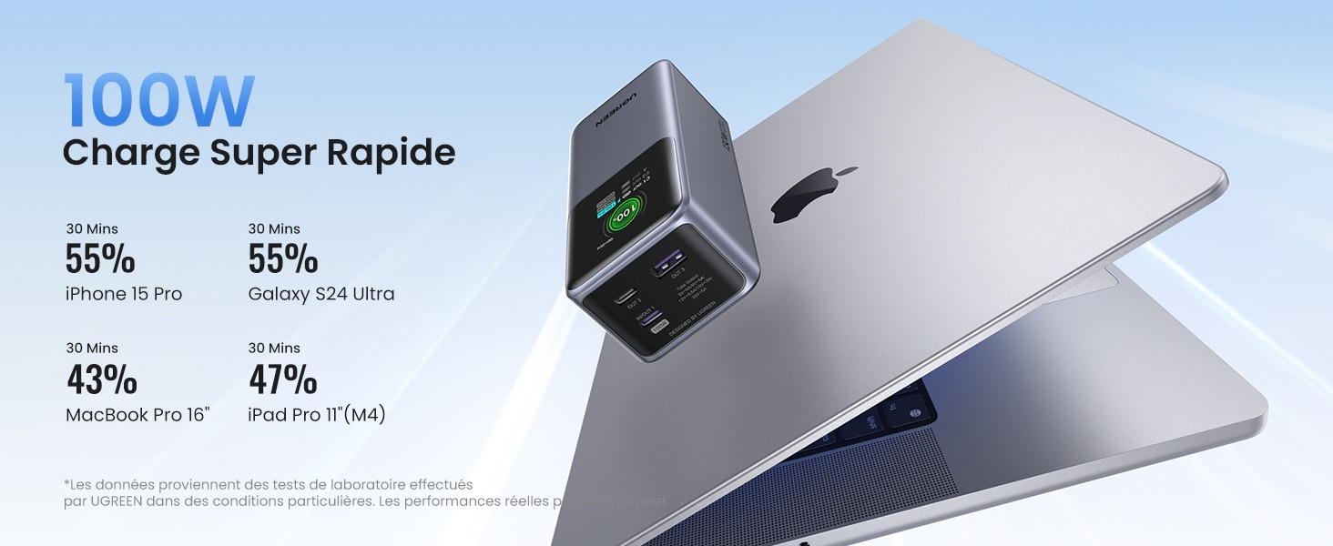 Bộ sạc dự phòng Ugreen Nexode PB721 130W Dung lượng 20000mAh Sạc nhanh PD 3.1 100W, 2C1A, màn hình LED - Ugreen Nexode PB721 130W là bộ sạc di động với công suất cao, hỗ trợ sạc nhanh cho nhiều thiết bị cùng lúc, bao gồm laptop, điện thoại, máy tính bảng và các thiết bị khác. Sản phẩm trang bị cổng USB-C Power Delivery 3.0 và Quick Charge 3.0, có khả năng cung cấp tổng công suất lên đến 130W. Với thiết kế nhỏ gọn và hiệu suất mạnh mẽ, PB721 lý tưởng cho những ai cần một nguồn sạc di động linh hoạt và hiệu quả cho các thiết bị công nghệ hiện đại. Thông số kỹ thuật: <ul> <li class="QN2lPu">Pin:‎ 4 Lithium-ion</li> <li class="QN2lPu">USB-C 1 đầu vào: 5V-3A/9V-3A/12V-3A/15V-3A/20V-3.25A max 65w</li> <li class="QN2lPu">USB-C 1 đầu ra: 5V-3A/9V-3A/12V-3A/15V-3A/20V-5A/10V-2.25A Max 100w</li> <li class="QN2lPu">Đầu ra USB-C 2: 5V-3A/9V-3A/12V-1.5A/10V-2.25A max 30w</li> <li class="QN2lPu">Đầu ra USB-A: 10V-2.25A/5V-3A/9V-2A/12V-1.5A;</li> <li class="QN2lPu">Tổng đầu ra: 5V-6A/9V-6A/12V-5.5A/15V-3A/20V-5A Total 130w</li> <li class="QN2lPu">Công suất định mức: 11000mAh (TYP 5V6A);</li> <li class="QN2lPu">Dung lượng tế bào: 25000mAh (5000mAh * 4 chiếc)</li> <li class="QN2lPu">Năng lượng định mức của pin (TYP): 72Wh (14.4V 5000mAh)</li> <li class="QN2lPu">Khối lượng: 483g</li> <li class="QN2lPu">Kích thước: 54 x 51 x 131mm</li> <li class="QN2lPu">Kích thước đóng gói: 100x60x180mm</li> </ul>