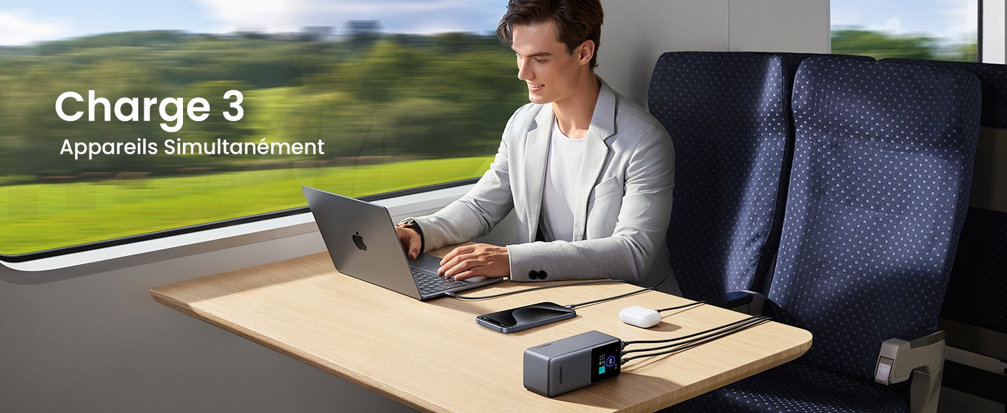 Bộ sạc dự phòng Ugreen Nexode PB721 130W Dung lượng 20000mAh Sạc nhanh PD 3.1 100W, 2C1A, màn hình LED - Ugreen Nexode PB721 130W là bộ sạc di động với công suất cao, hỗ trợ sạc nhanh cho nhiều thiết bị cùng lúc, bao gồm laptop, điện thoại, máy tính bảng và các thiết bị khác. Sản phẩm trang bị cổng USB-C Power Delivery 3.0 và Quick Charge 3.0, có khả năng cung cấp tổng công suất lên đến 130W. Với thiết kế nhỏ gọn và hiệu suất mạnh mẽ, PB721 lý tưởng cho những ai cần một nguồn sạc di động linh hoạt và hiệu quả cho các thiết bị công nghệ hiện đại. Thông số kỹ thuật: <ul> <li class="QN2lPu">Pin:‎ 4 Lithium-ion</li> <li class="QN2lPu">USB-C 1 đầu vào: 5V-3A/9V-3A/12V-3A/15V-3A/20V-3.25A max 65w</li> <li class="QN2lPu">USB-C 1 đầu ra: 5V-3A/9V-3A/12V-3A/15V-3A/20V-5A/10V-2.25A Max 100w</li> <li class="QN2lPu">Đầu ra USB-C 2: 5V-3A/9V-3A/12V-1.5A/10V-2.25A max 30w</li> <li class="QN2lPu">Đầu ra USB-A: 10V-2.25A/5V-3A/9V-2A/12V-1.5A;</li> <li class="QN2lPu">Tổng đầu ra: 5V-6A/9V-6A/12V-5.5A/15V-3A/20V-5A Total 130w</li> <li class="QN2lPu">Công suất định mức: 11000mAh (TYP 5V6A);</li> <li class="QN2lPu">Dung lượng tế bào: 25000mAh (5000mAh * 4 chiếc)</li> <li class="QN2lPu">Năng lượng định mức của pin (TYP): 72Wh (14.4V 5000mAh)</li> <li class="QN2lPu">Khối lượng: 483g</li> <li class="QN2lPu">Kích thước: 54 x 51 x 131mm</li> <li class="QN2lPu">Kích thước đóng gói: 100x60x180mm</li> </ul>