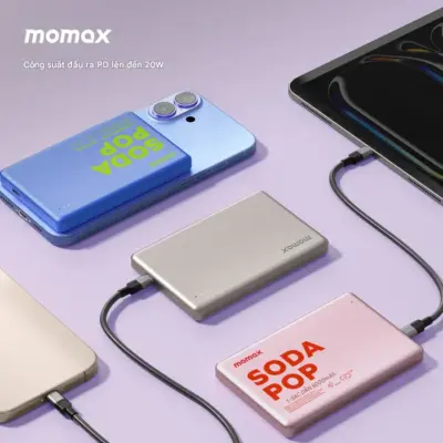 Pin dự phòng không dây từ tính MOMAX IP135 Power Pass 5000mAh - Luôn giữ năng lượng cho thiết bị của bạn với <strong>Pin dự phòng không dây từ tính MOMAX IP135 Power Pass 5000mAh</strong>. Thiết kế siêu nhỏ gọn cùng công nghệ từ tính giúp pin "hít" chặt vào iPhone (hỗ trợ MagSafe) mang lại trải nghiệm sạc không dây liền mạch, không vướng víu. Dung lượng 5000mAh là nguồn năng lượng bổ sung hoàn hảo cho ngày dài, đủ sức "cứu cánh" khi cần thiết. Công nghệ Power Pass đảm bảo hiệu quả sạc. <strong>MOMAX IP135 Power Pass 5000mAh</strong> là phụ kiện cần thiết cho cuộc sống di động tiện lợi, giúp bạn luôn kết nối năng lượng một cách nhanh chóng và phong cách.
