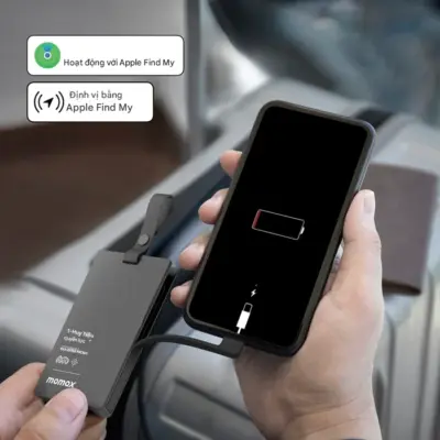 Pin dự phòng MOMAX BR16D 1-Power Badge+ có chức năng Find My Locator - Không chỉ là pin dự phòng, <strong>MOMAX BR16D 1-Power Badge+</strong> là người bạn đồng hành thông minh với khả năng sạc không dây từ tính MagSafe và tích hợp chức năng Find My Locator đột phá. Dung lượng 5000mAh đủ dùng cho những lúc cần thiết. Nhờ Find My, bạn dễ dàng định vị pin nếu lỡ thất lạc, mang lại sự an tâm tuyệt đối. Thiết kế nhỏ gọn, tiện lợi, <strong>MOMAX BR16D 1-Power Badge+</strong> mang đến sự kết hợp hoàn hảo giữa năng lượng và khả năng định vị. Đừng lo mất pin, hãy tận hưởng sự tiện lợi và yên tâm!