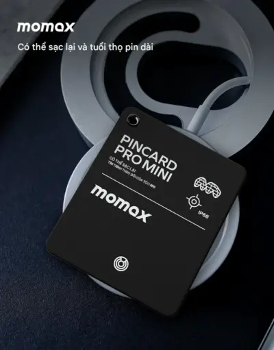 Thiết Bị Định Vị MOMAX BR8 PinCard Pro Mini Có Thể Sạc Lại - Đừng bao giờ lo lắng về việc thất lạc ví, hành lý hay bất kỳ vật dụng quan trọng nào nữa! <strong>Thiết Bị Định Vị MOMAX BR8</strong> PinCard Pro Mini mang đến giải pháp tìm kiếm thông minh, siêu mỏng chỉ bằng chiếc thẻ ngân hàng, dễ dàng cất gọn. Nổi bật với khả năng sạc lại tiện lợi, loại bỏ rắc rối thay pin. Tương thích với mạng lưới tìm kiếm rộng khắp (thường là Find My của Apple). Chỉ với <strong>MOMAX BR8</strong>, bạn có thể nhanh chóng xác định vị trí đồ vật bị mất ngay trên điện thoại. Thiết kế bền bỉ, di động, <strong>MOMAX BR8</strong> là người bạn đồng hành đáng tin cậy, giúp bạn quản lý đồ đạc một cách hiệu quả và an tâm.