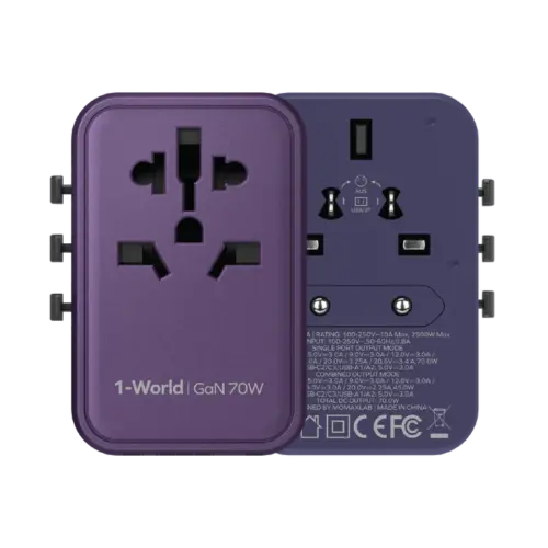 Bộ sạc du lịch MOMAX UA8AU GaN 5 cổng 1-World Universal 70W - Hình ảnh 9